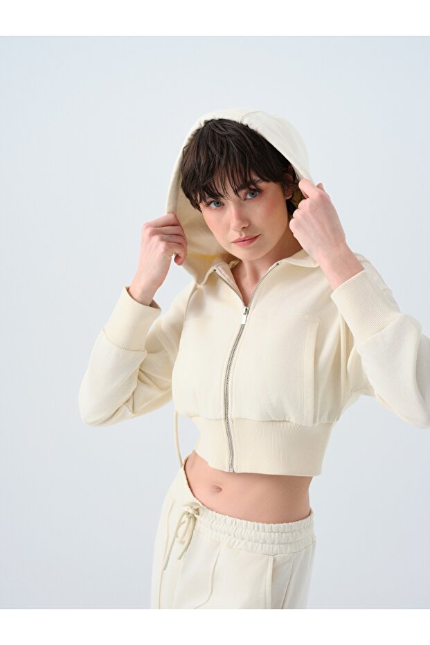 Crop Kadın Sweatshirt - 3