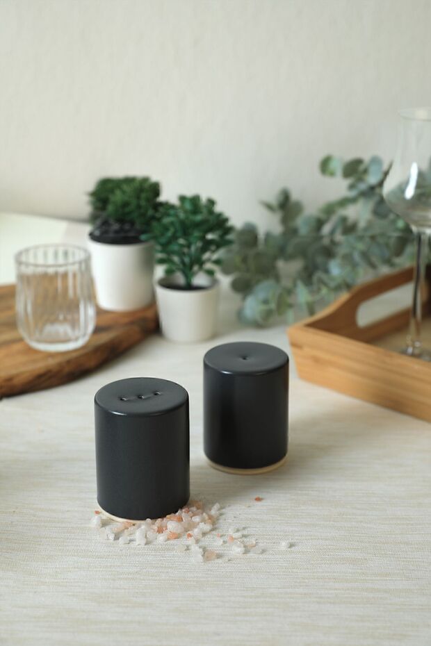 Dark Gray Stackable Salt Shaker / Pepper Shaker 6 cm