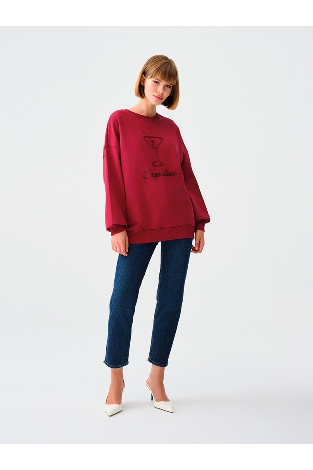 Oversize Kadın Sweatshirt - 2