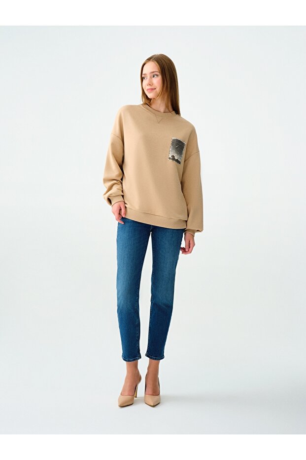 Oversize Kadın Sweatshirt - 2