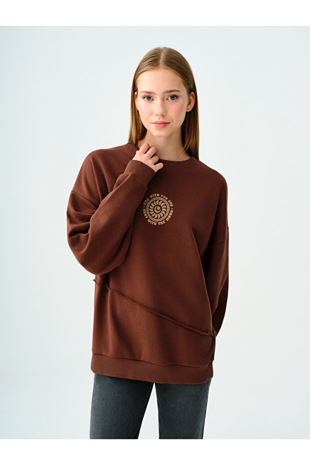 Oversize Kadın Sweatshirt - 1