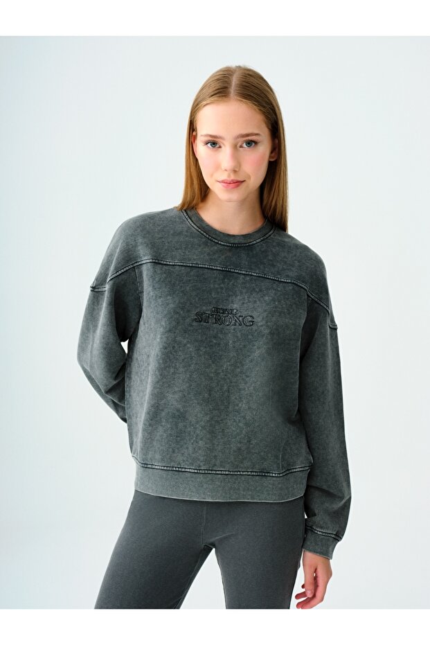 Oversize Kadın Sweatshirt - 1