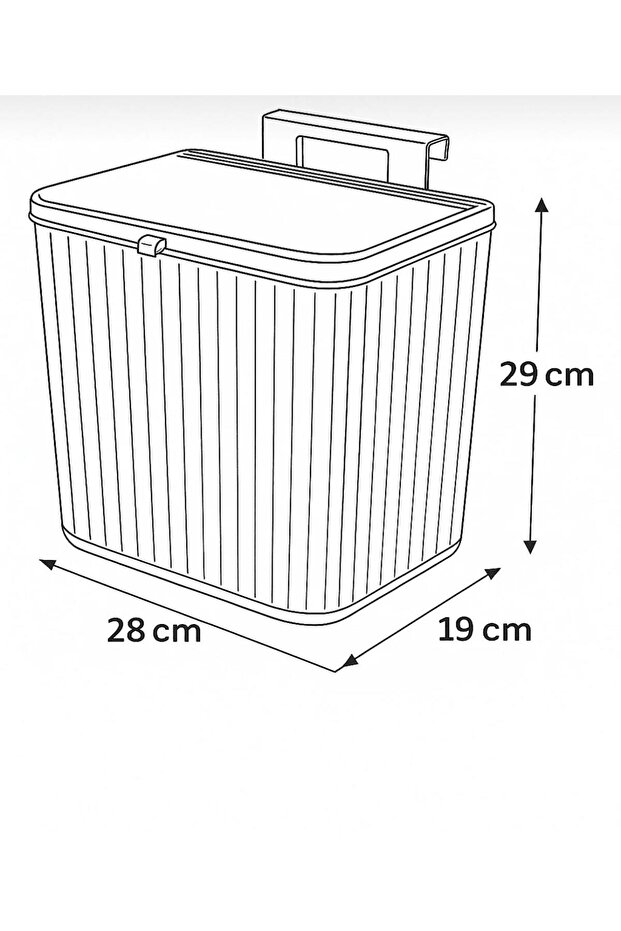 15 Lt Mutfak Tezgah Üstü Ve Dolap Askılı Çöp Kovası - 4