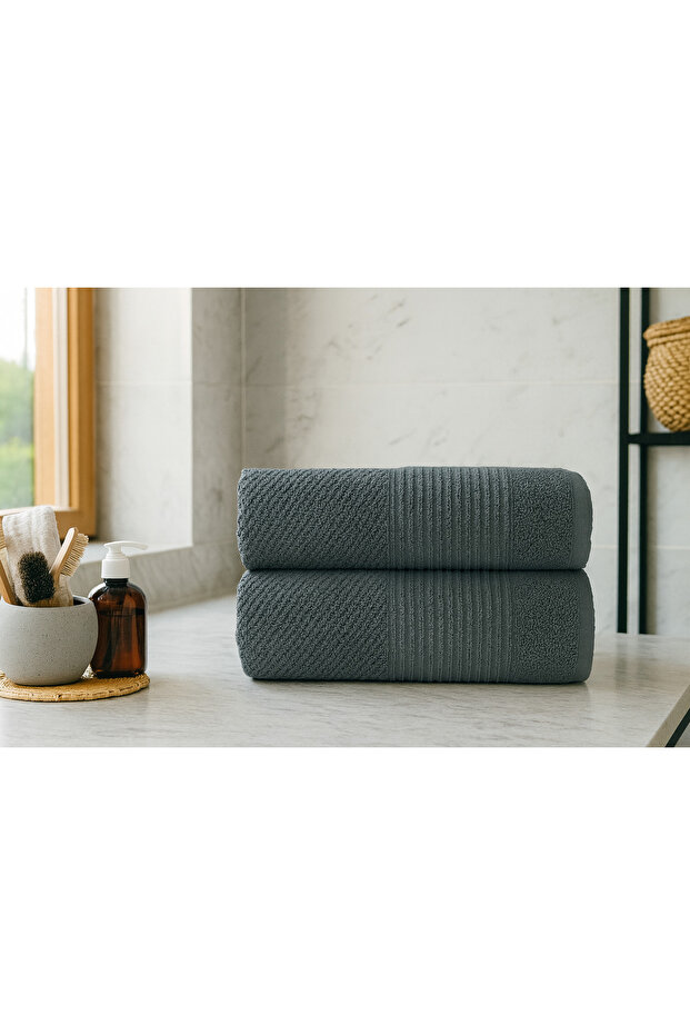 Jacquard 2-Piece Hand, Face and Head Towels, 50x100cm