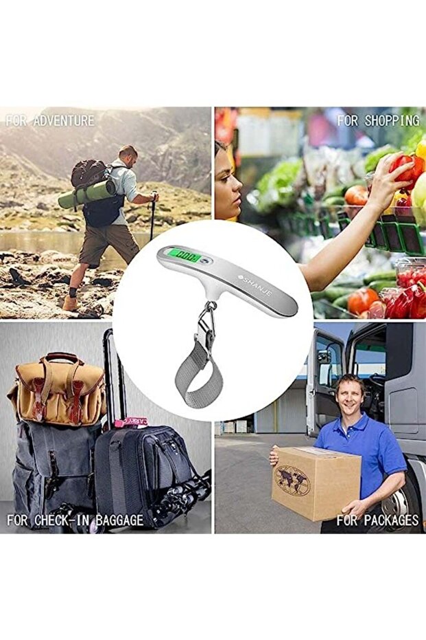 Electronic Suitcase Hanging Scales,with Backlit and Tare Function,LED Display,Lightweight for Travel - 6