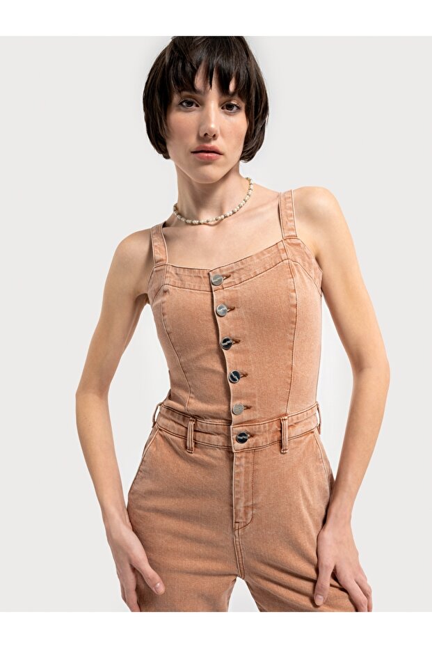 Slim Fit Kadın Tulum - 4