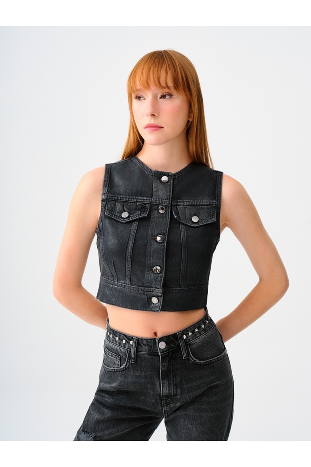 Slim Fit Kadın Yelek - 1