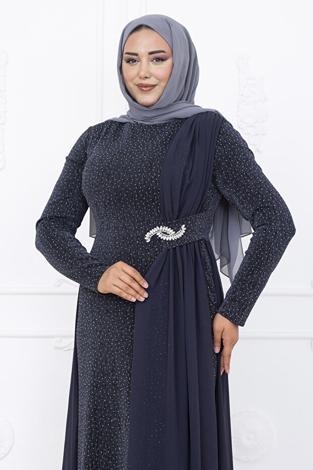 Nil Abiye Elbise Antrasit - 2