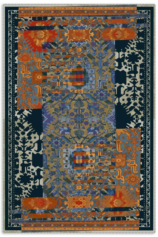 Cashmere Texture Soft Non-Slip Cotton Base Living Room Hall Kitchen Hallway Children's Room Orange Carpet