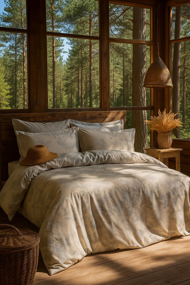 Senses Mila Duvet Cover Set Sage Double