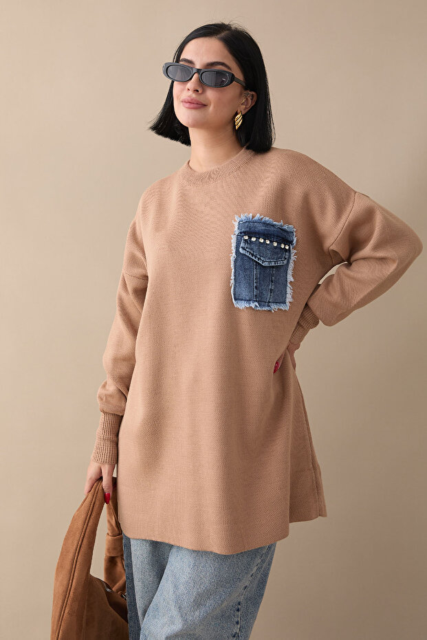 Kot Cepli Camel Triko Tunik - 6