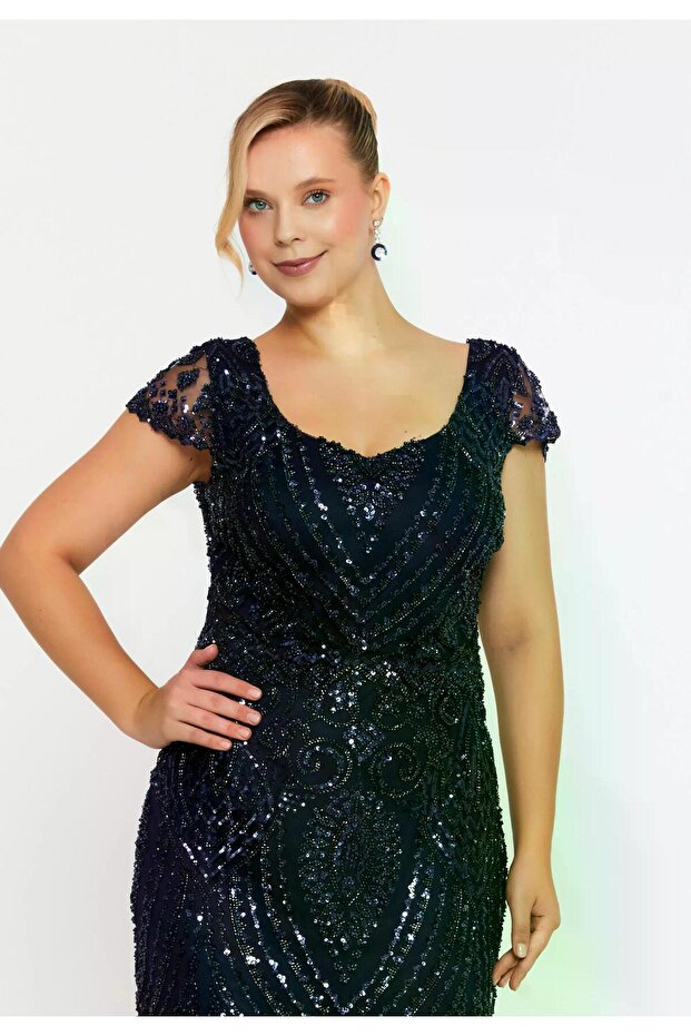 6138PAY PAYETLİ ELBİSE - 3