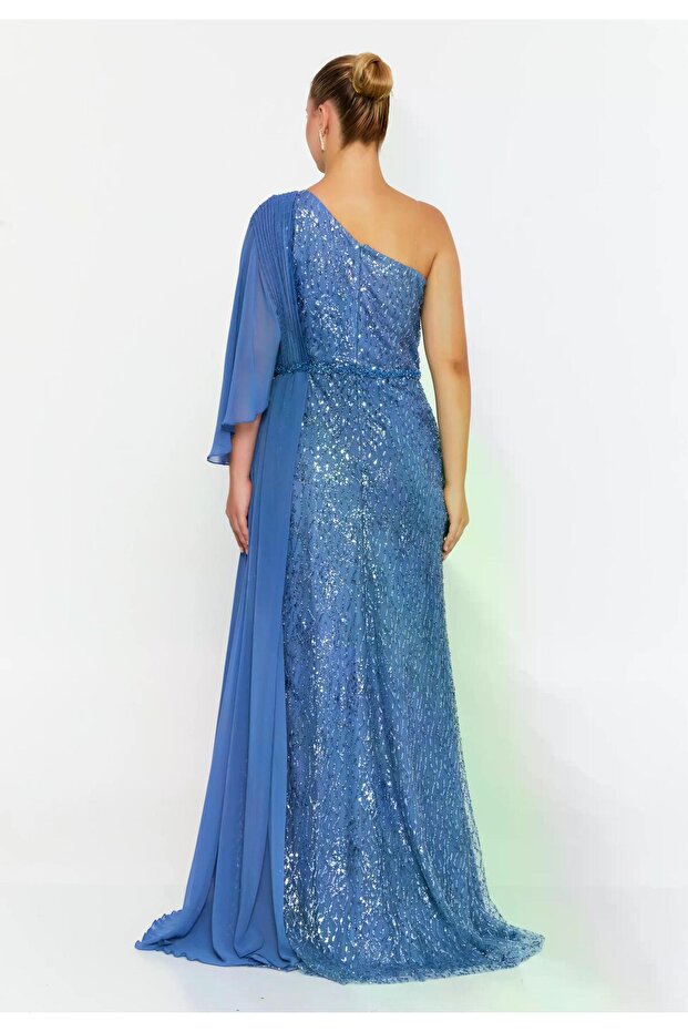 6087PSF PAYET ŞİFON ELBİSE - 4