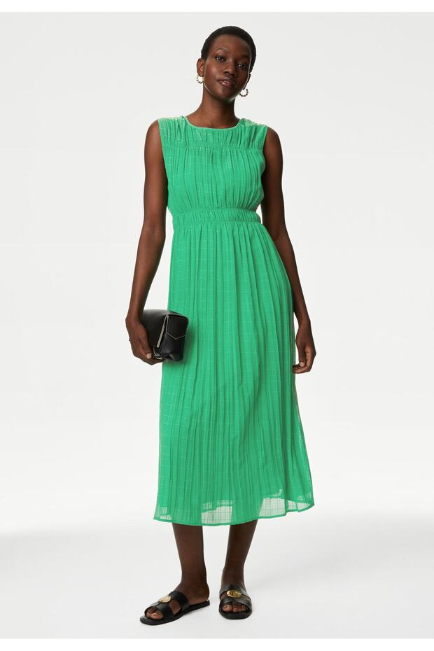 Regular Fit Midi Elbise - 1