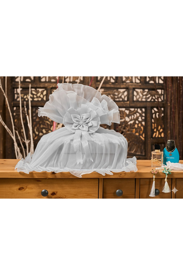 حزمة خاصة مع ربطات مكشكشة - رمادي - 1