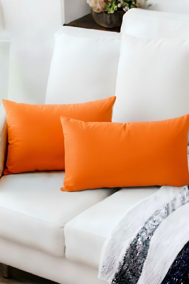 Throw Pillow Cover Special Design Set of 2 Soft Textured Throw Pillow Gift Throw Pillow Color Orange