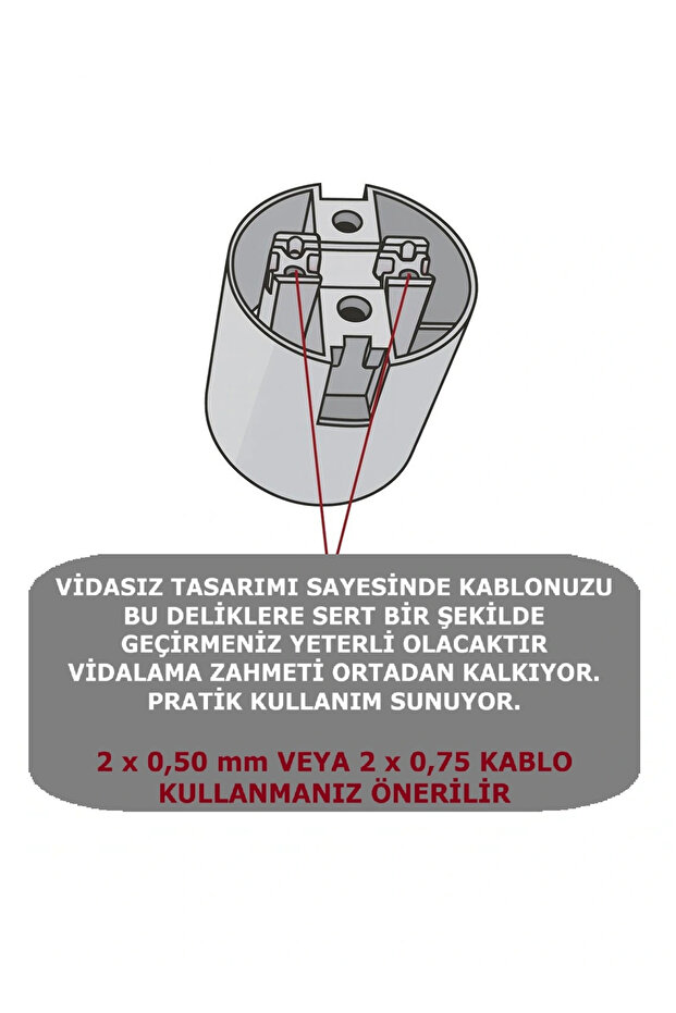 Sıva Üstü Duy E27 Vidasız Geçmeli Donanma Duyu Bakalit Siyah (250V-4A) 5 Adet - 4