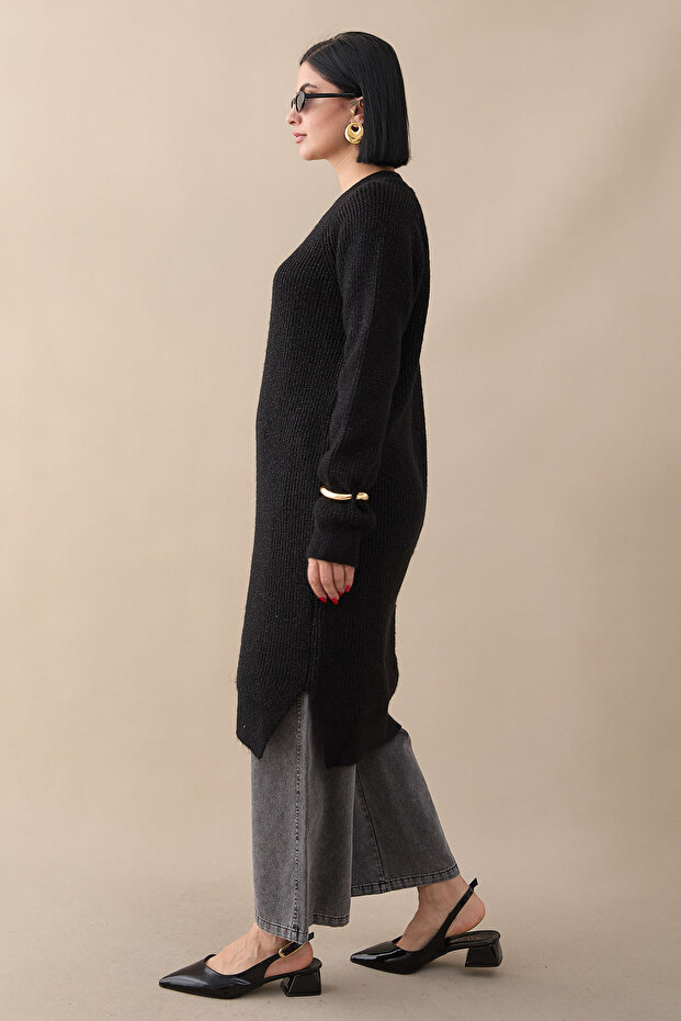 Simli Fitilli Siyah Tunik - 6