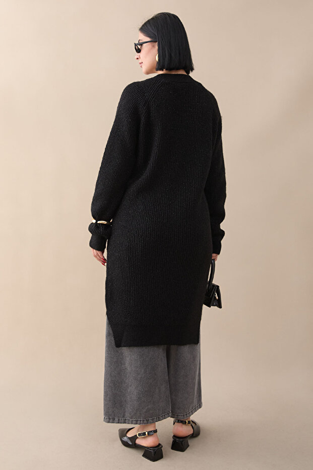 Simli Fitilli Siyah Tunik - 5