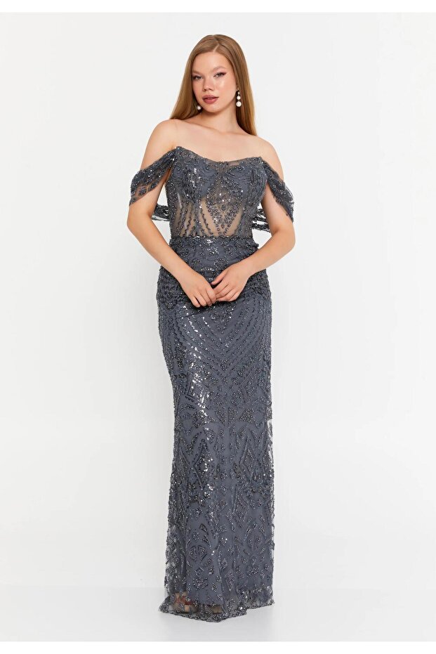 6139PAY PAYETLİ ELBİSE - 1