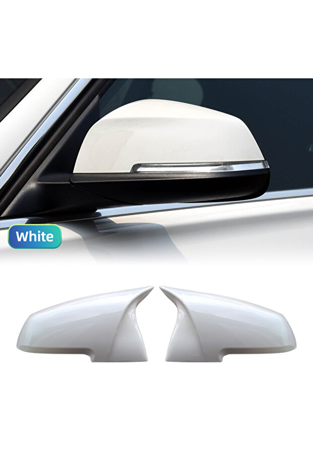 White White Rearview Mirror Cap Wing Side Mirror Cover For BMW 1 2 3 3GT 4 X1 E84 M2 i3 Series F20 F