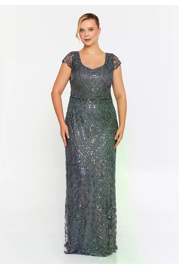 6138PAY PAYETLİ ELBİSE - 1