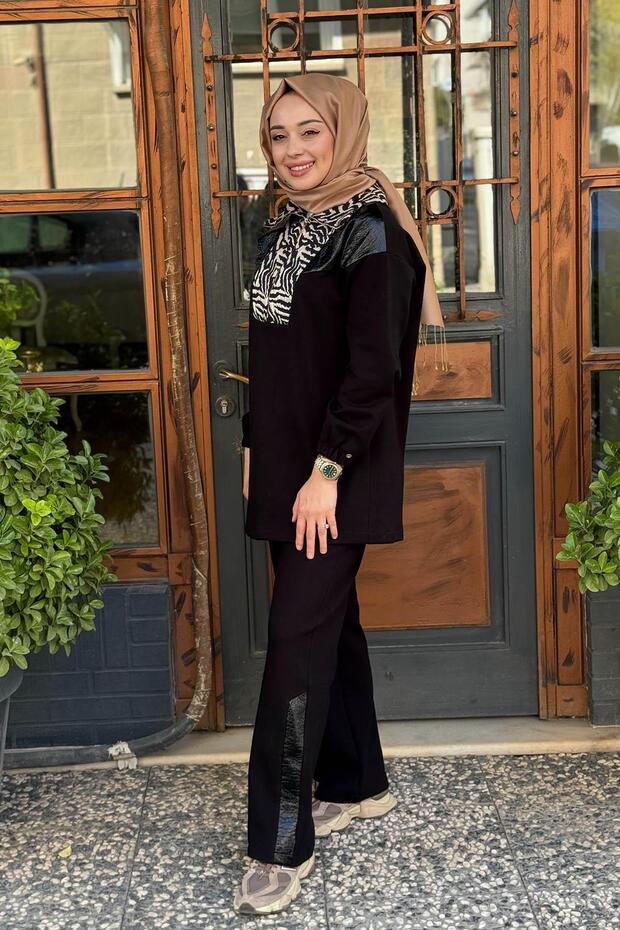 ZEBRA JAKAR DESENLİ ÖRME TAKIM - 2