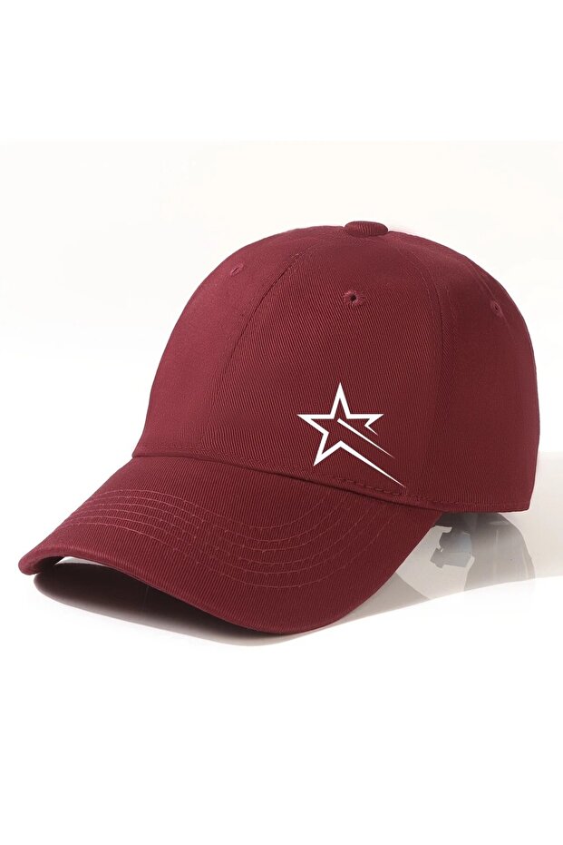 Star Printed Black Snapback Hat - 1