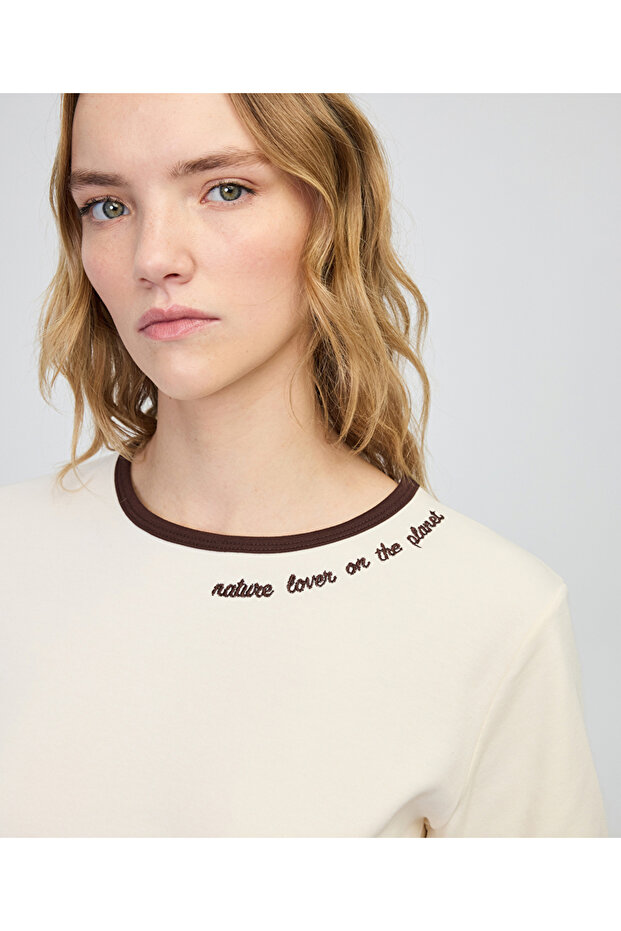 Slogan baskılı tişört - 2