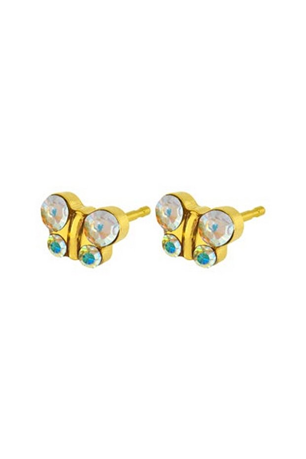 Fashion Sense Gold Plated Butterfly Rock Crystal Earring