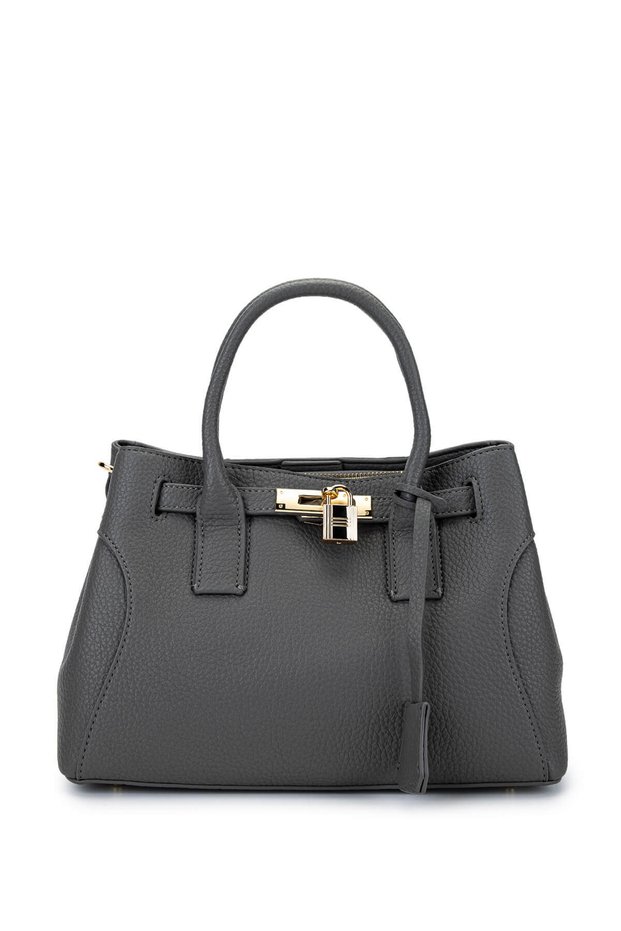 Women's Faux Leather Gray Shoulder Bag