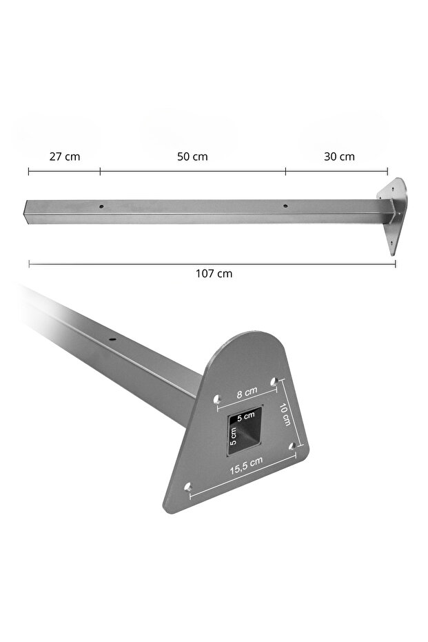 Swing extension frame, swing handle, hooks, gray metal bar - 9