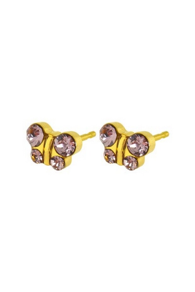 Fashion Sense Gold Plated Butterfly Light Rose Earring