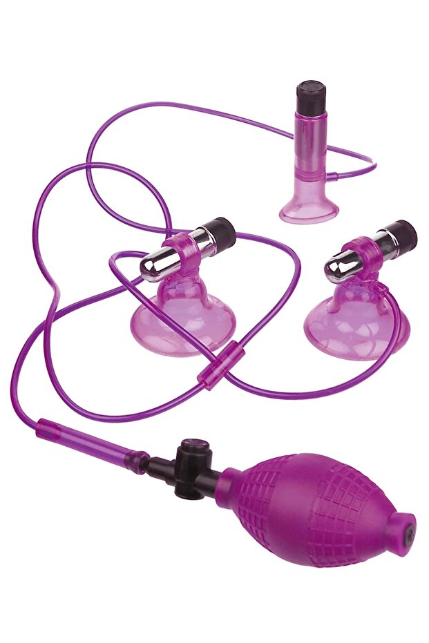 Triple Suckers Titreşimli Emiş Yapabilen Gögüs,Vajina Pompası ve Vibratör - 1