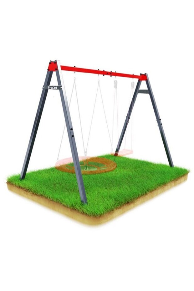 Double metal support for swing, maximum load 150 kg, 4 fixing hooks - 1