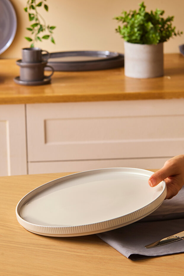 Massimo Servis Tabağı 26 cm Krem - 2