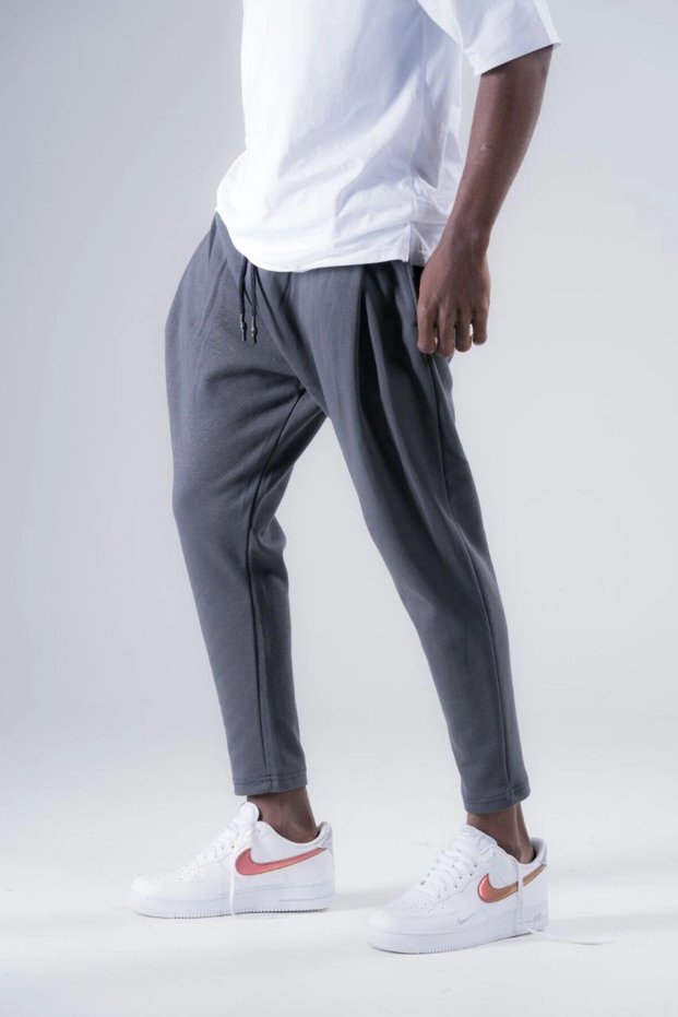 Men's Smoked Rope Tie Straight Cut Pocketed Pants Sweatpants Hzl24S-Mxc8948-321