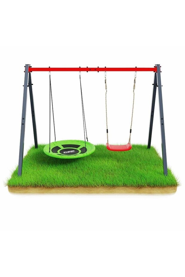 Double metal support for swing, maximum load 150 kg, 4 fixing hooks - 6