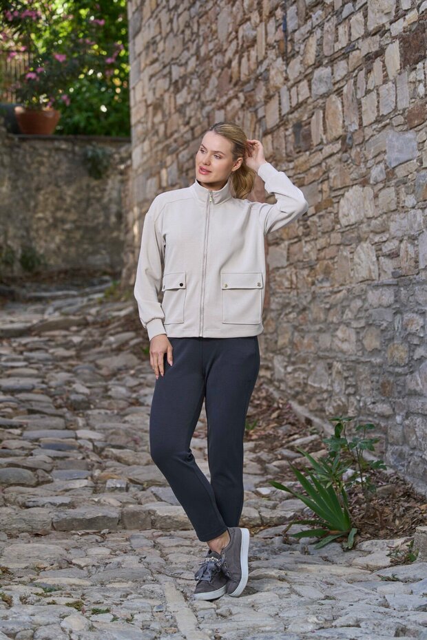 Pocket Detail Stand Collar Sports Tracksuit Set Cossybyaqua 26006-46