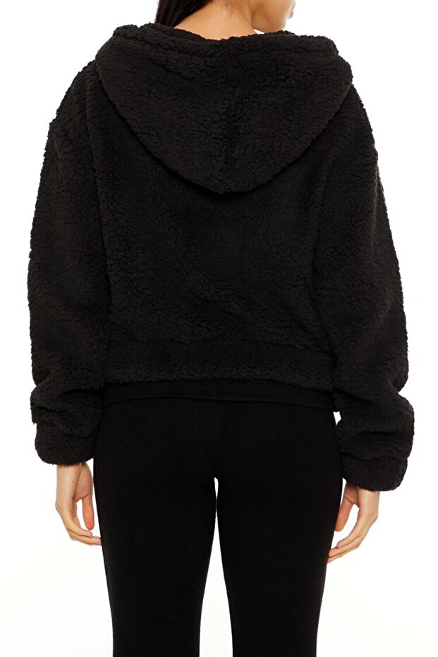 Suni Kürk Kapüşonlu Ceket - 5