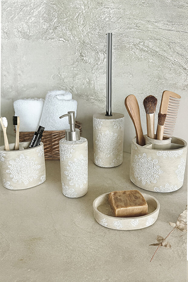 Totem Banyo Seti 5 Parça - Bej - 1