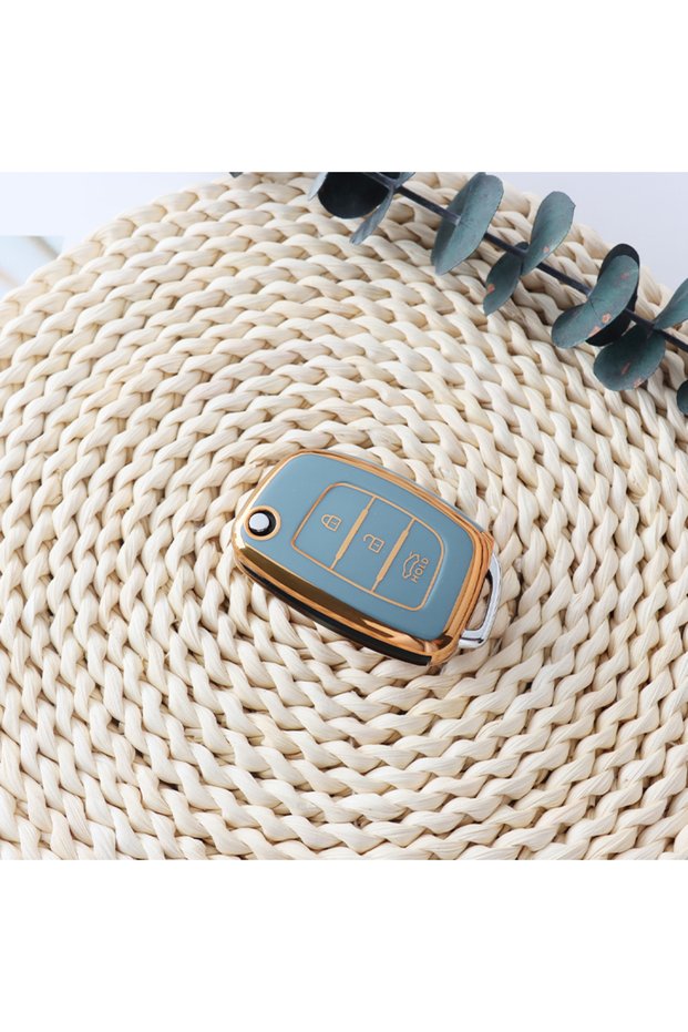 Type B Grey New Soft TPU Fold Car Key Case Cover Shell for Hyundai Tucson Sonata Santa Fe Elantra Ac