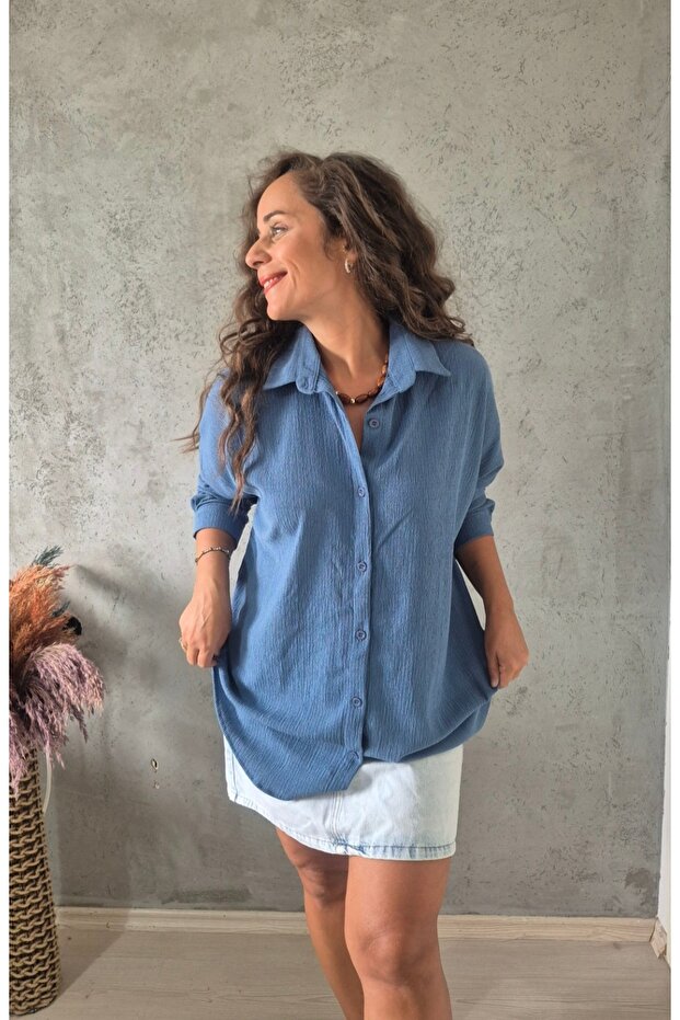 Krinkıl Oversize Gömlek - 2