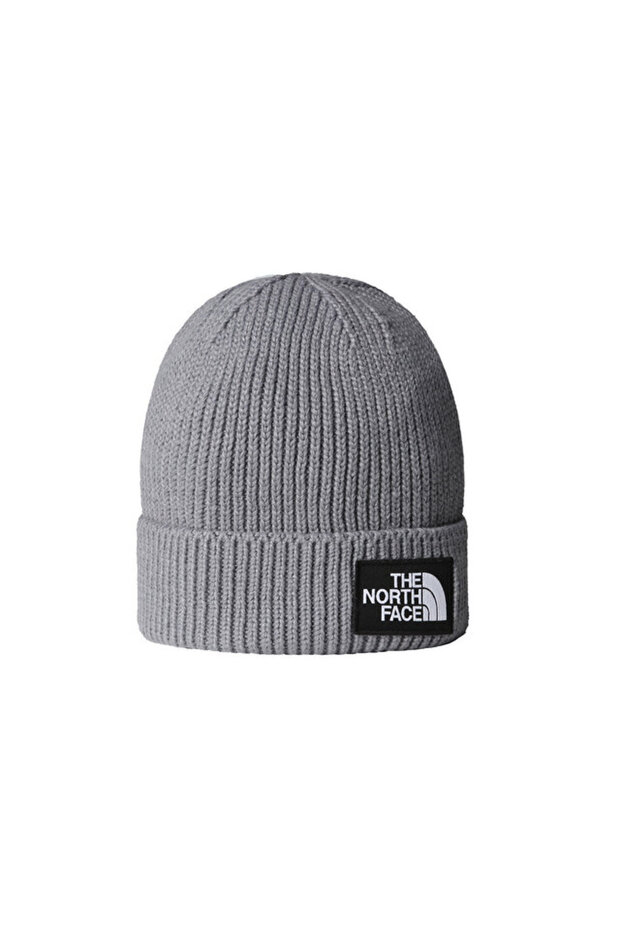 Tnf Logo Box Cuffed Beanie Hat Nf0A8Chedyy1 Gray