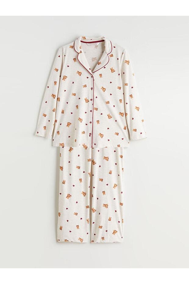 Gömlek Yaka Hamile Pijama Takımı (W5) - 5