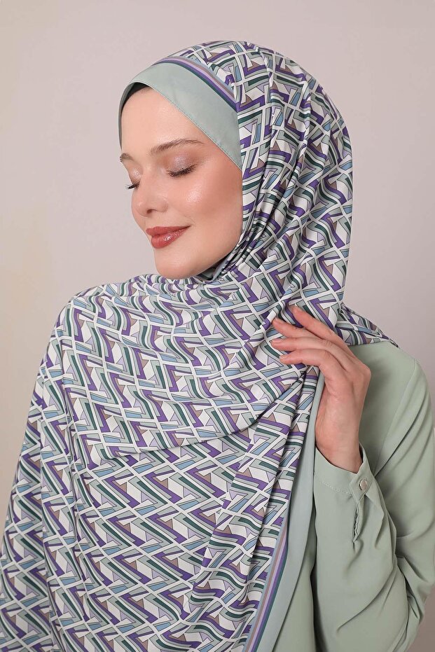 شال نادي بنمط متعرج باللون الأخضر النعناعي - 2