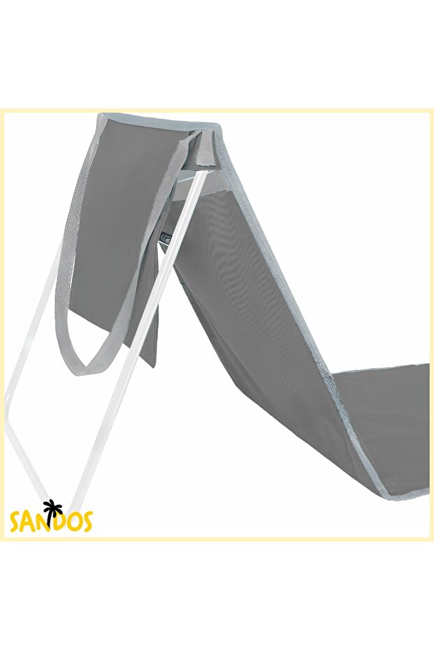 Beach Mat, Foldable Lounger with Backrest, Sunbathing, Lightweight 2-in-1 Bag - 10
