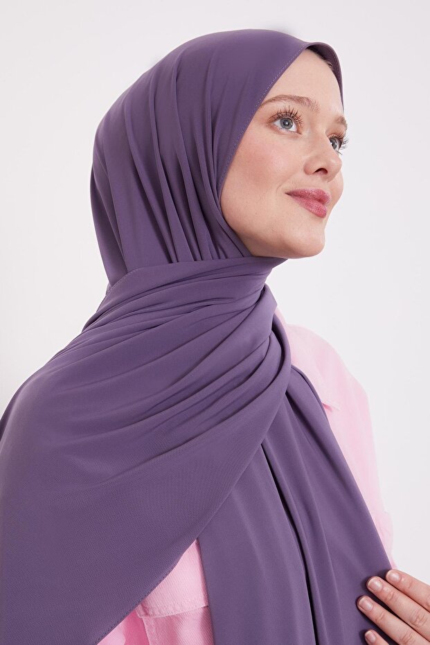 Mor Düz Sandy Şal - 1