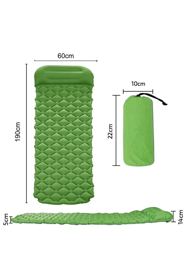Inflatable mattress with built-in pump for one person, tourist, self-inflating. - 2