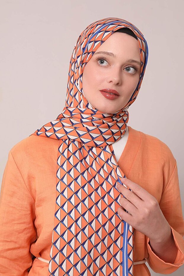 شال نادي بنمط مثلث برتقالي - 1